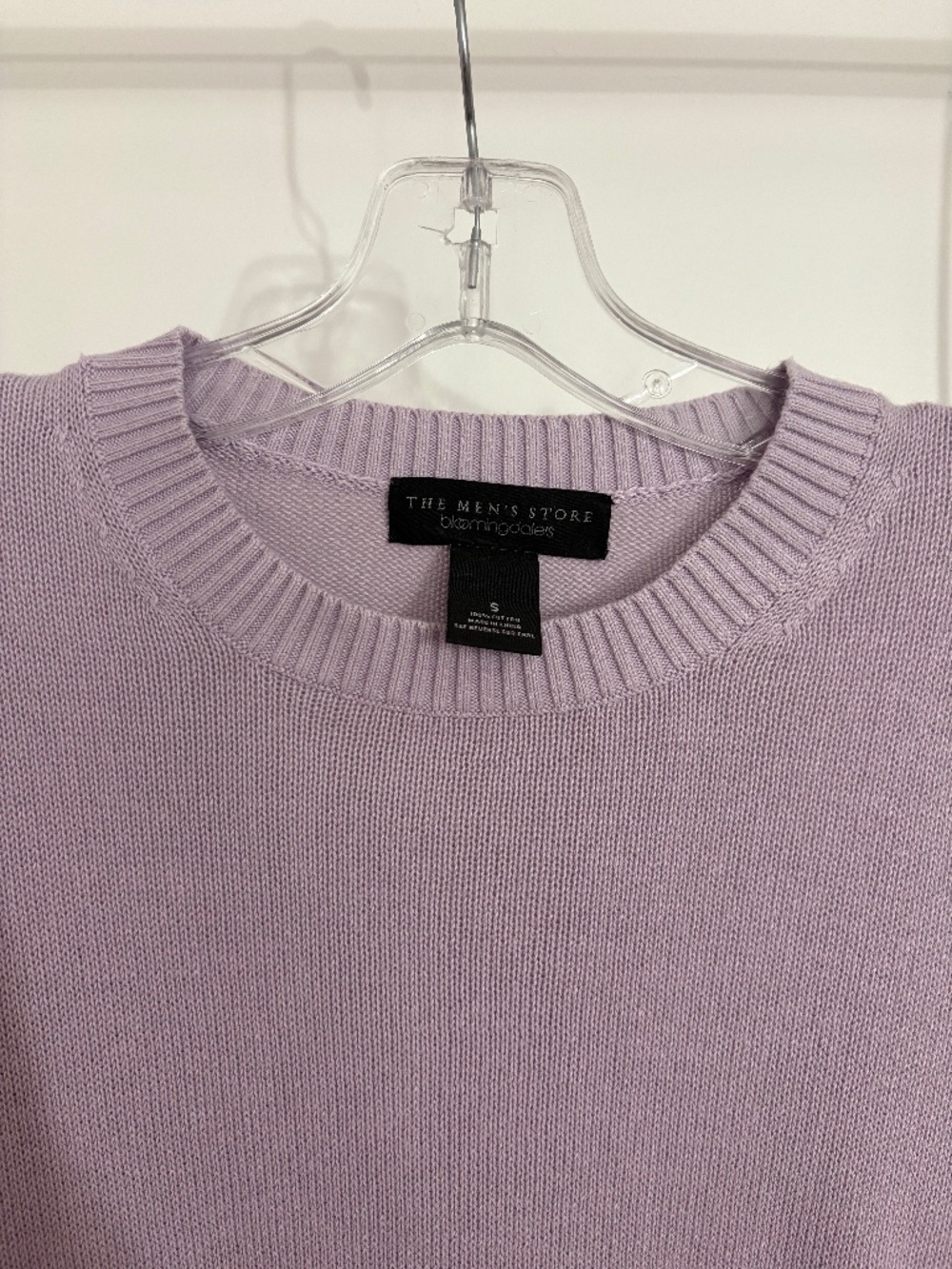 The Men’s Store Bloomingdale’s Cotton Lavender Purple Crewneck Pullover Sweater